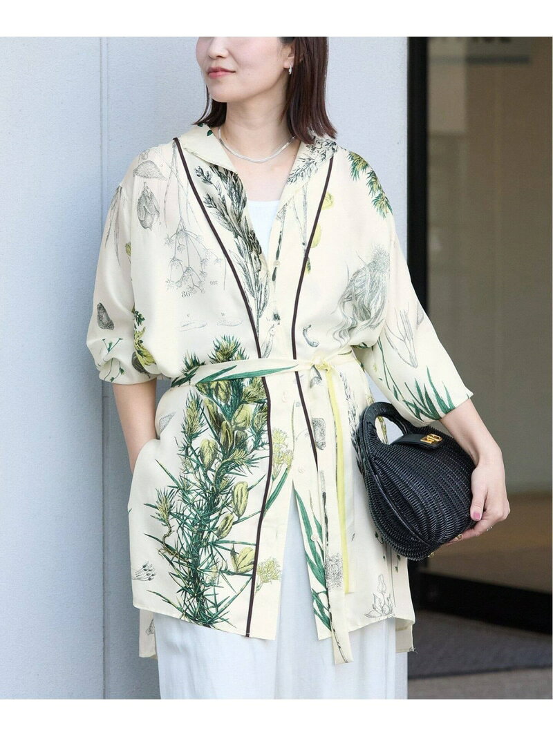 【SALE／30%OFF】manipuri マニプリ シャツワンピース ボタニカル 0151416003 VERMEIL par iena ヴェルメイユ パー イエナ トップス シャツ・ブラウス イエロー【RBA_E】【送料無料】[Rakuten Fashion]