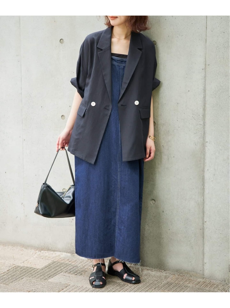 LEDENIM ナローフレアデニムジャンパースカート SLOBE IENA スローブ イエナ ワンピース ドレス ワンピース ネイビー【送料無料】 Rakuten Fashion
