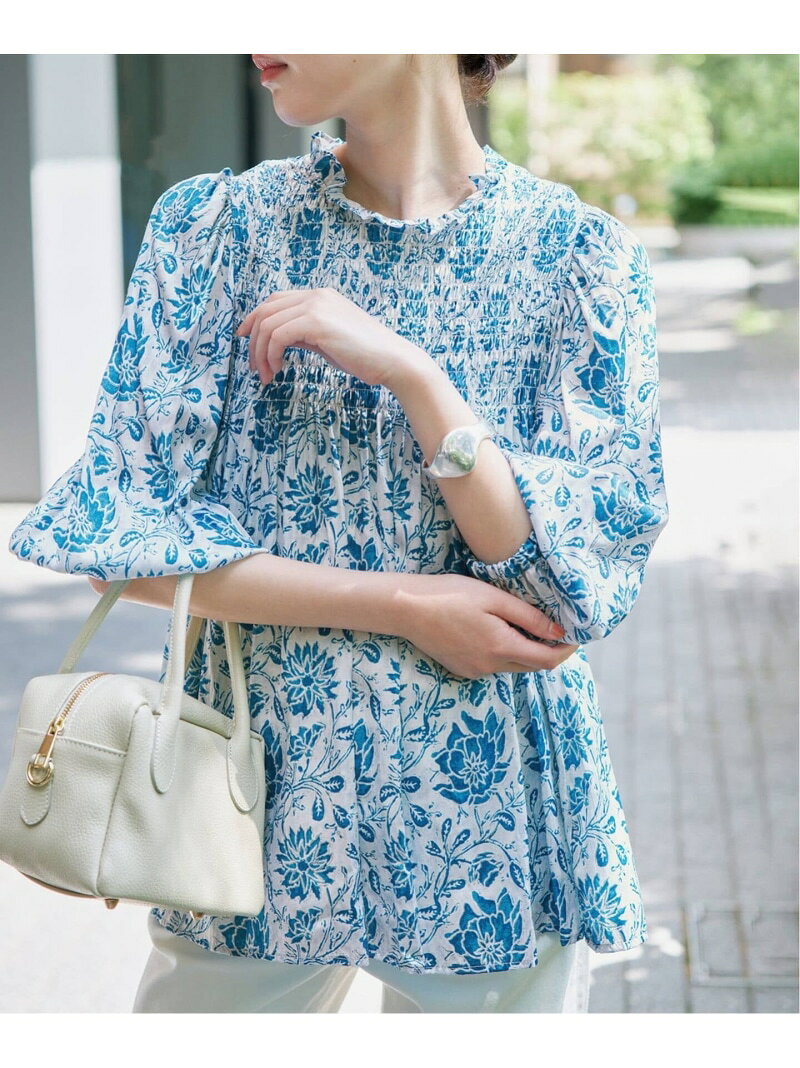 Rakuten - 《シリーズあり/予約》India Flower ブラウス SLOBE IENA スローブ イエナ トップス シャツ・ブラウス ブルー【先行予約】*【送料無料】[Rakuten Fashion]