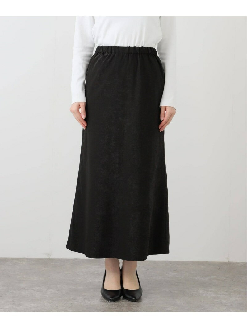 スエードライクセミフレアスカート SLOBE IENA スローブ イエナ スカート ロング・マキシスカート ベージュ ブラック【送料無料】[Rakuten Fashion]