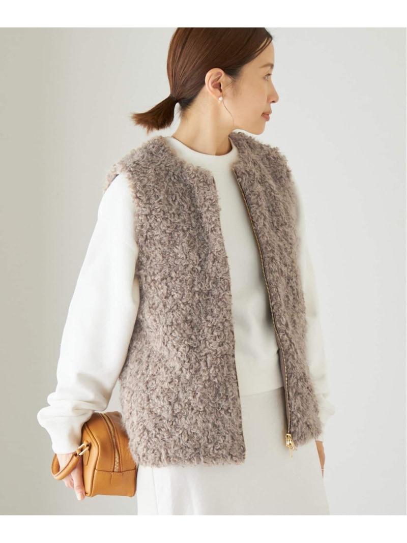 《追加》フェイクファーベスト IENA イエナ ジャケット・アウター その他のジャケット・アウター グレー ベージュ【送料無料】[Rakuten Fashion]のサムネイル