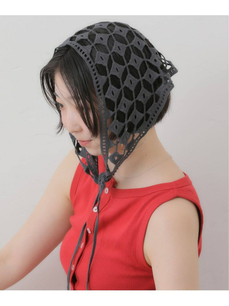 Rakuten - 《シリーズあり/予約》ジオメトリックレースバブーシュカ SLOBE IENA スローブ イエナ ファッション雑貨 スカーフ・バンダナ ブラウン グレー【先行予約】*【送料無料】[Rakuten Fashion]