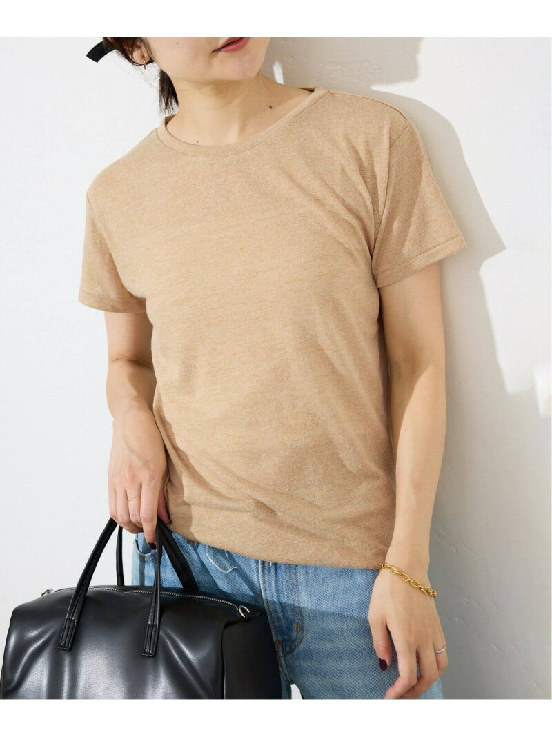 樂天商城 - 《追加》スラブ5分袖TEE SLOBE IENA スローブ イエナ トップス カットソー・Tシャツ ネイビー ブルー オレンジ ベージュ【送料無料】[Rakuten Fashion]