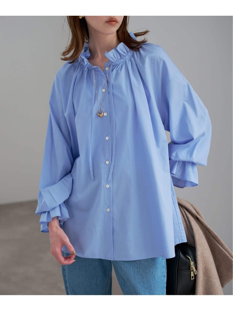 《一部WEB・店舗限定カラーあり》タイプライターフリルカラーブラウス SLOBE IENA スローブ イエナ トップス シャツ・ブラウス パープル ブルー ベージュ【送料無料】[Rakuten Fashion]のサムネイル