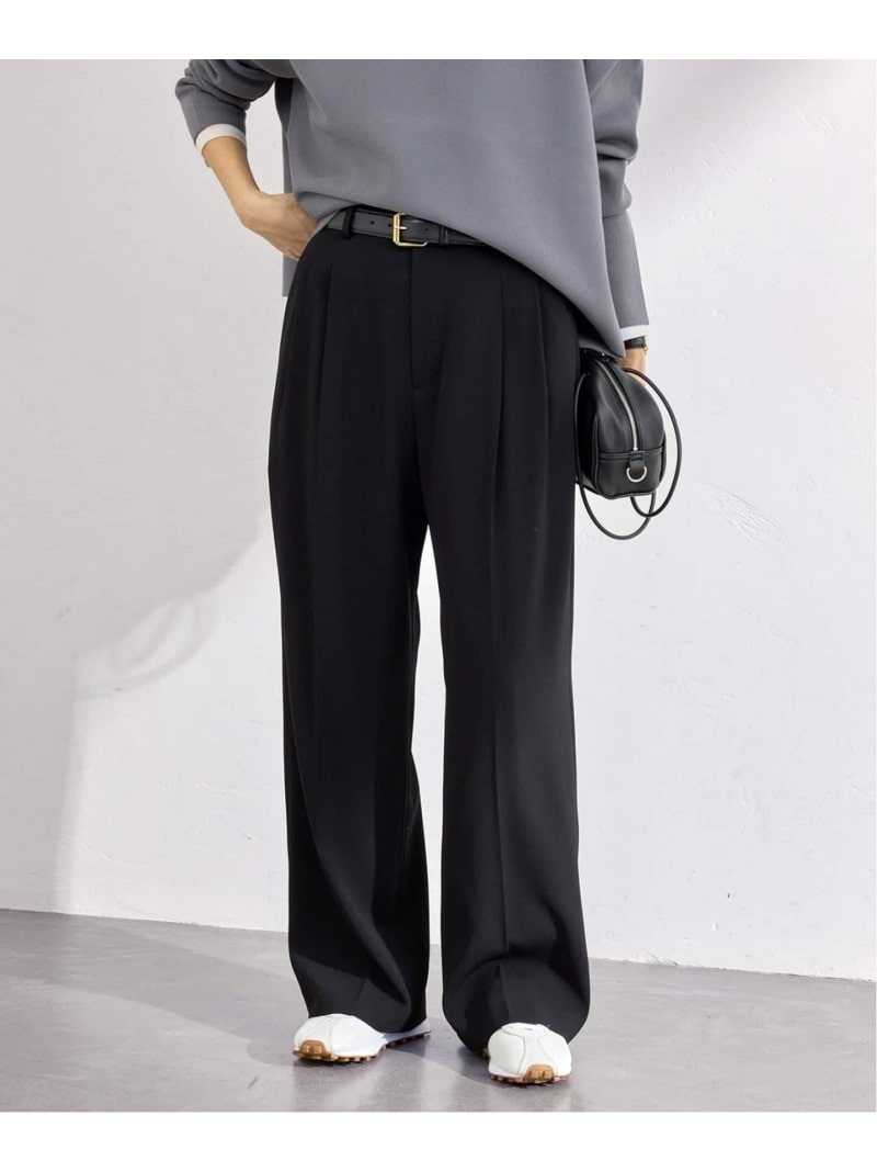 樂天商城 - 《追加》ウォッシャブル ジョーゼットスラックス IENA イエナ パンツ スラックス・ドレスパンツ ベージュ ブラック【送料無料】[Rakuten Fashion]