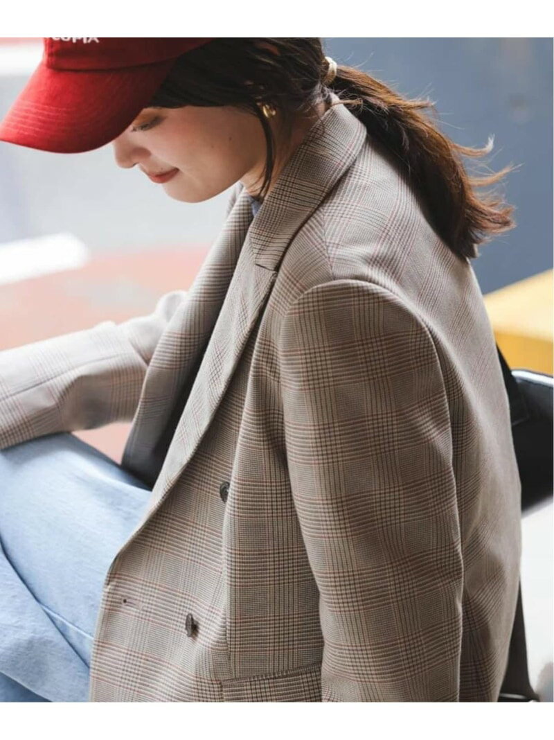 TRダブルブレストジャケット SLOBE IENA スローブ イエナ ジャケット・アウター テーラードジャケット・ブレザー ネイビー ベージュ【送料無料】[Rakuten Fashion]のサムネイル