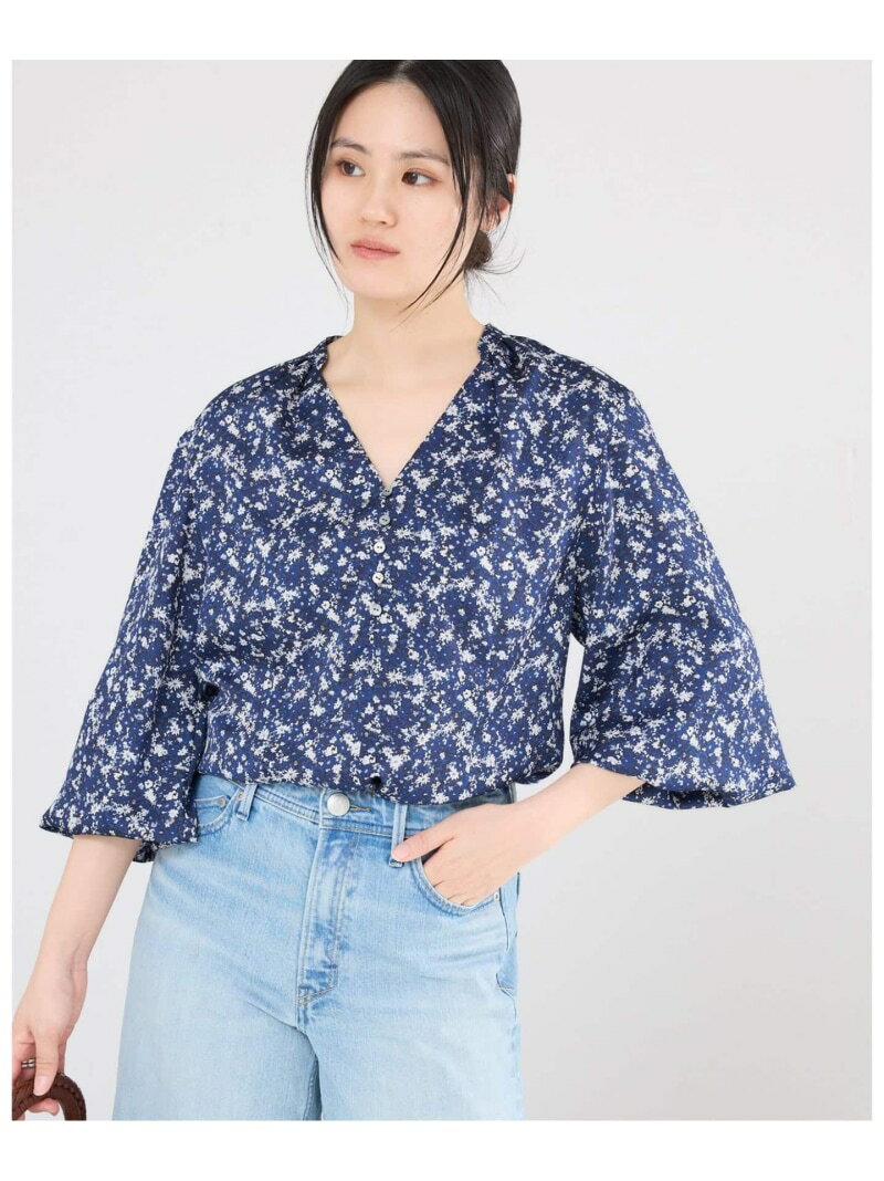 樂天商城 - フレンチマーガレットブラウス IENA イエナ トップス シャツ・ブラウス ブルー グレー【送料無料】[Rakuten Fashion]