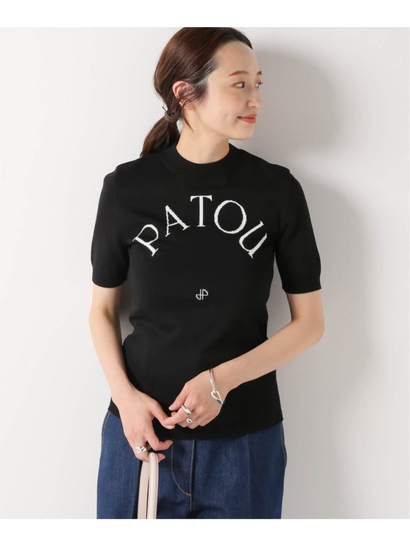 【SALE／30%OFF】【PATOU/パトゥ】JAQUARD SHORT SLEEVEニット IENA イエナ トップス ニット ブラック【RBA_E】【送料無料】[Rakuten Fashion]のサムネイル