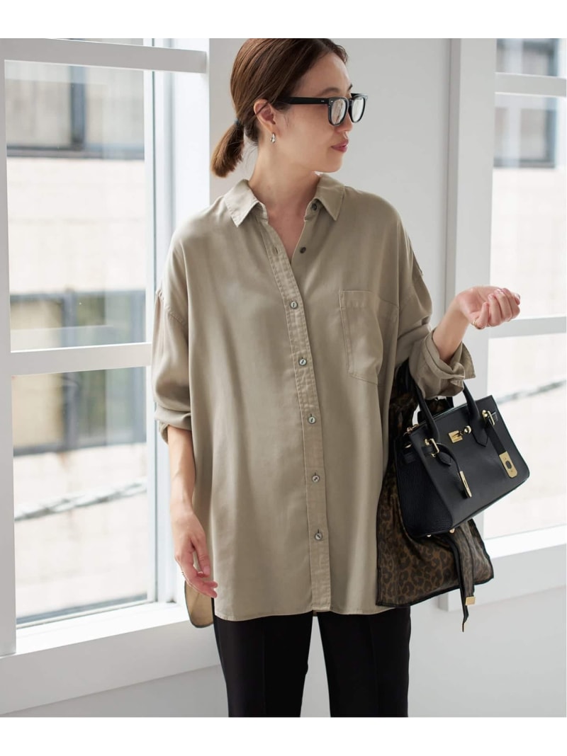 《セットアップ対応可》製品染めシャツ SLOBE IENA スローブ イエナ トップス シャツ・ブラウス ベージュ グレー カーキグリーン【送料無料】[Rakuten Fashion]のサムネイル