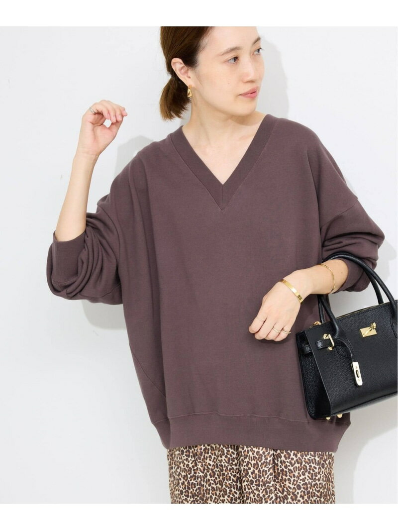 Vネックビックシルエットスウェット SLOBE IENA スローブ イエナ トップス スウェット・トレーナー ブラウン グレー【送料無料】[Rakuten Fashion]のサムネイル