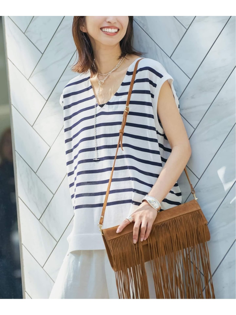 V-Neck - Vネックノースリーブプルオーバー VERMEIL par iena ヴェルメイユ パー イエナ トップス ニット ネイビー レッド ブラック【送料無料】[Rakuten Fashion]