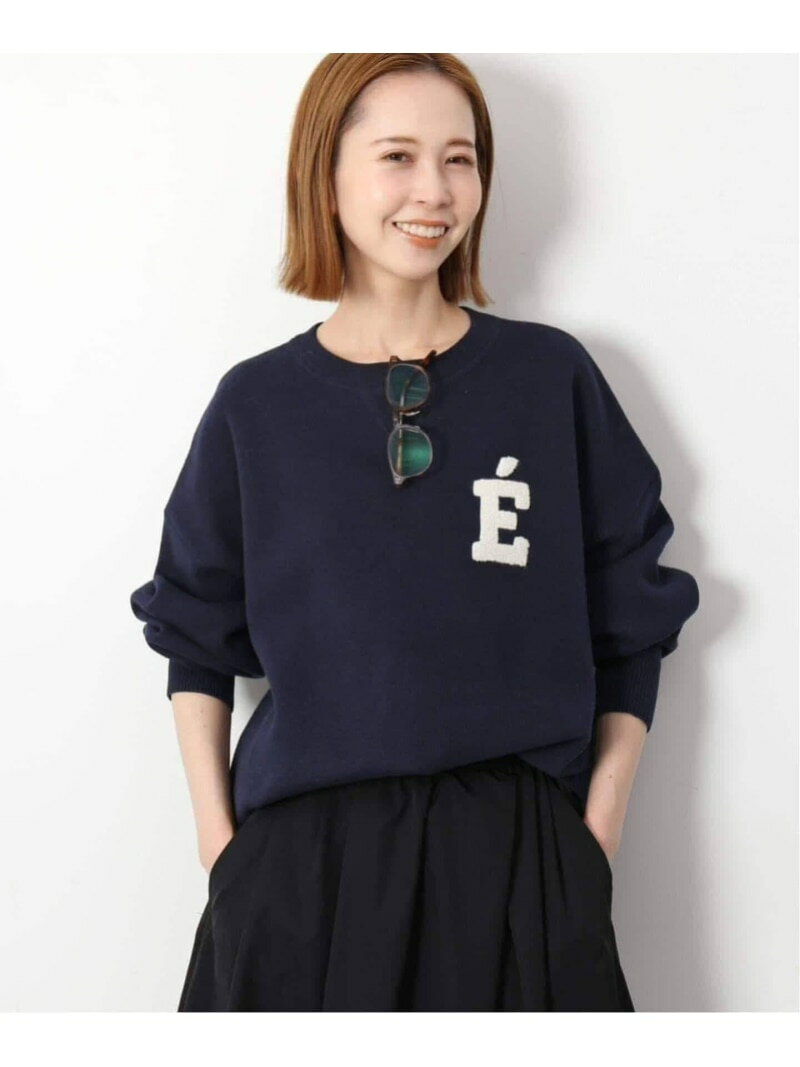 《WEB限定カラー有り/追加》サガラ刺繍スウェットライクニット SLOBE IENA スローブ イエナ トップス ニット ベージュ ネイビー【送料無料】[Rakuten Fashion]のサムネイル