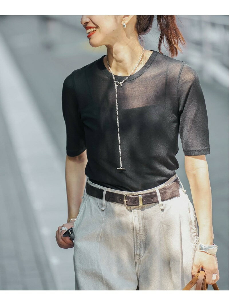 樂天商城 - 《予約》シアーTシャツ VERMEIL par iena ヴェルメイユ パー イエナ トップス カットソー・Tシャツ ホワイト ピンク ブラック【先行予約】*【送料無料】[Rakuten Fashion]