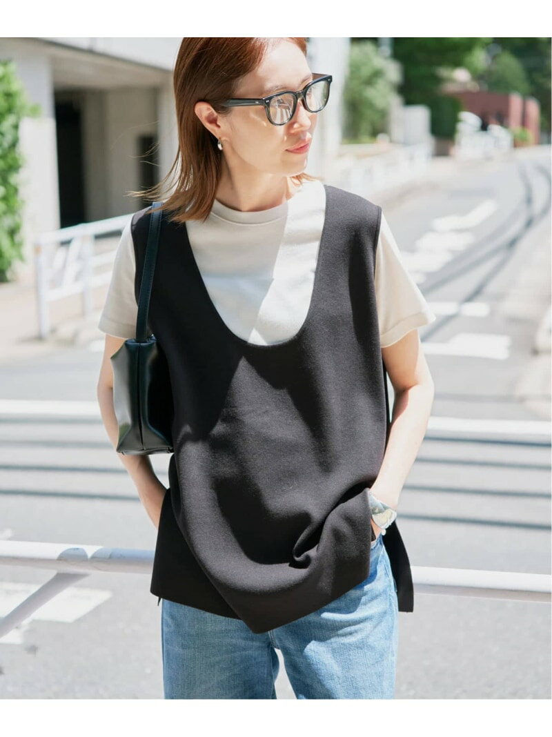 Rakuten - Uネックノースリプルオーバー SLOBE IENA スローブ イエナ トップス ニット ブラック ブラウン【送料無料】[Rakuten Fashion]