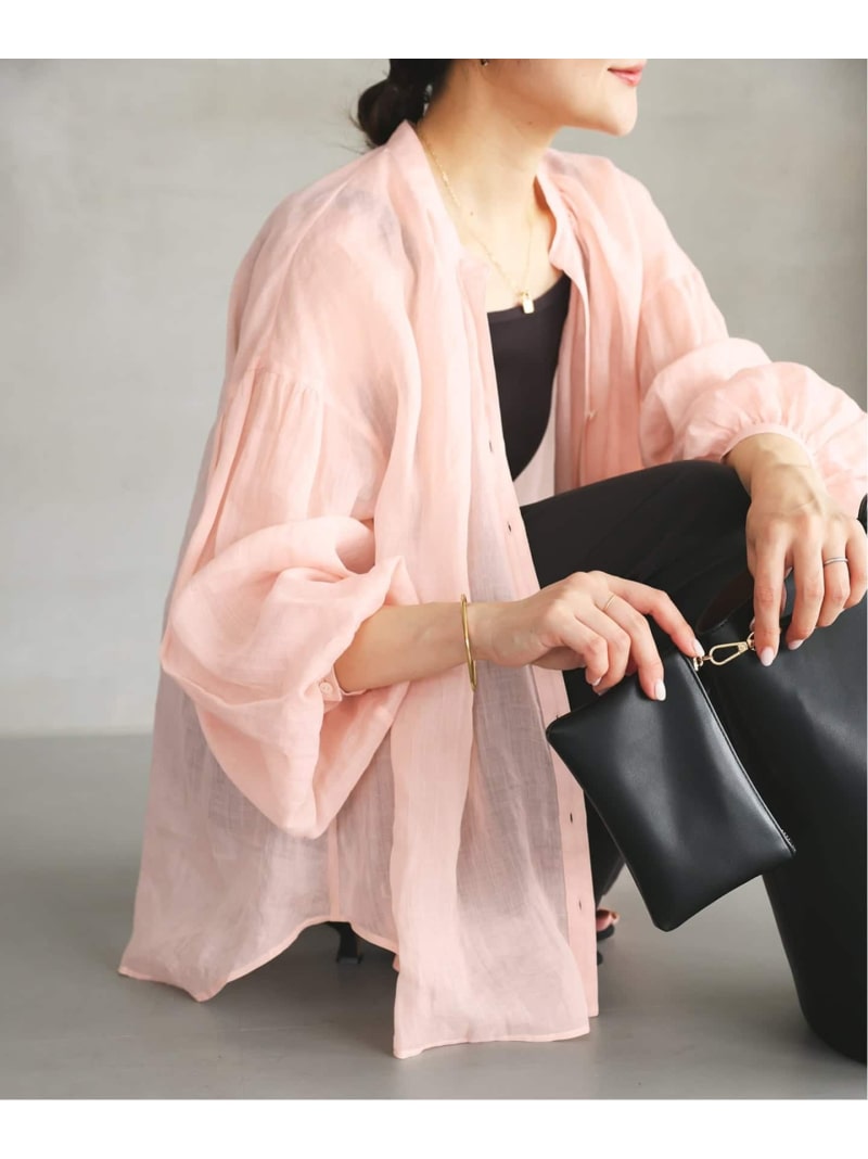 樂天商城 - 《追加予約》ラミースキッパーシャツ SLOBE IENA スローブ イエナ トップス シャツ・ブラウス ブルー ブラック ホワイト ピンク【先行予約】*【送料無料】[Rakuten Fashion]