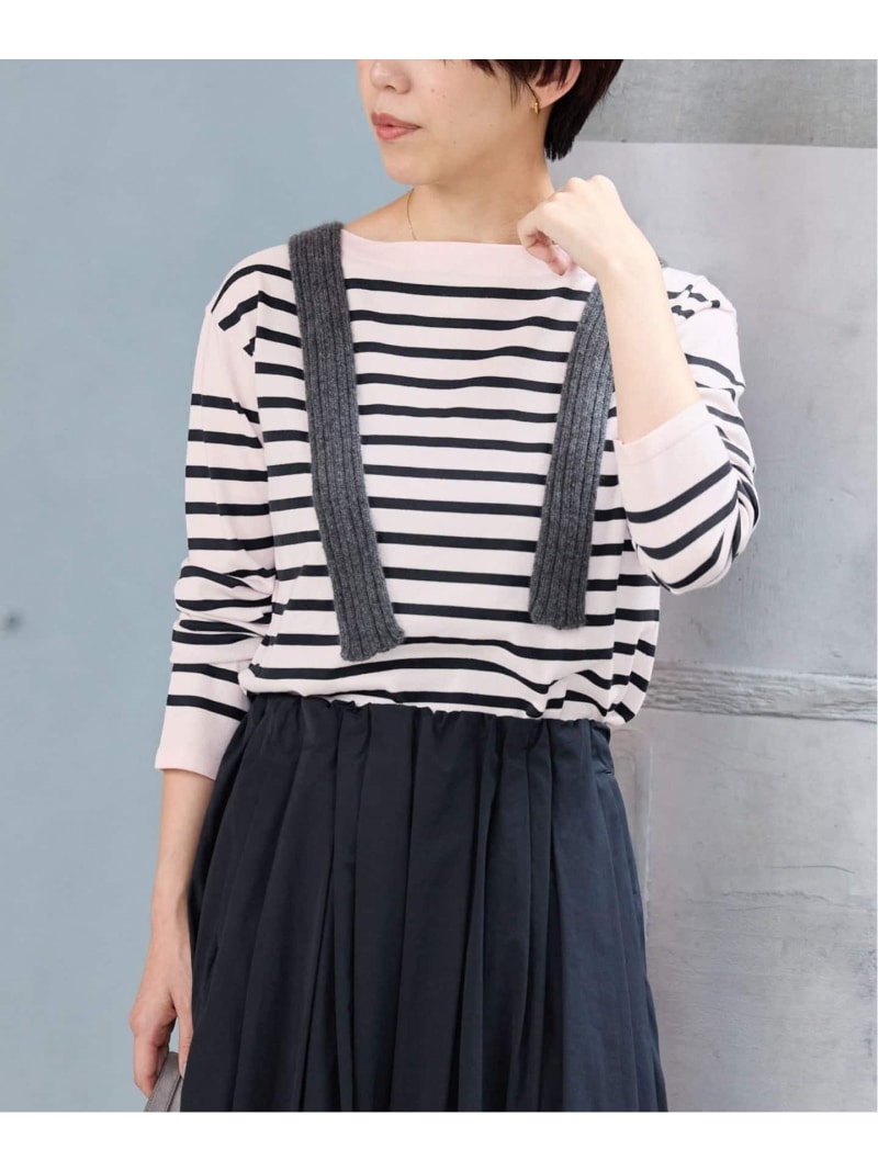 Rakuten - 《WEB限定/追加予約》SEATTLEボーダーボートネックプルオーバー IENA イエナ トップス ニット ピンク【先行予約】*【送料無料】[Rakuten Fashion]