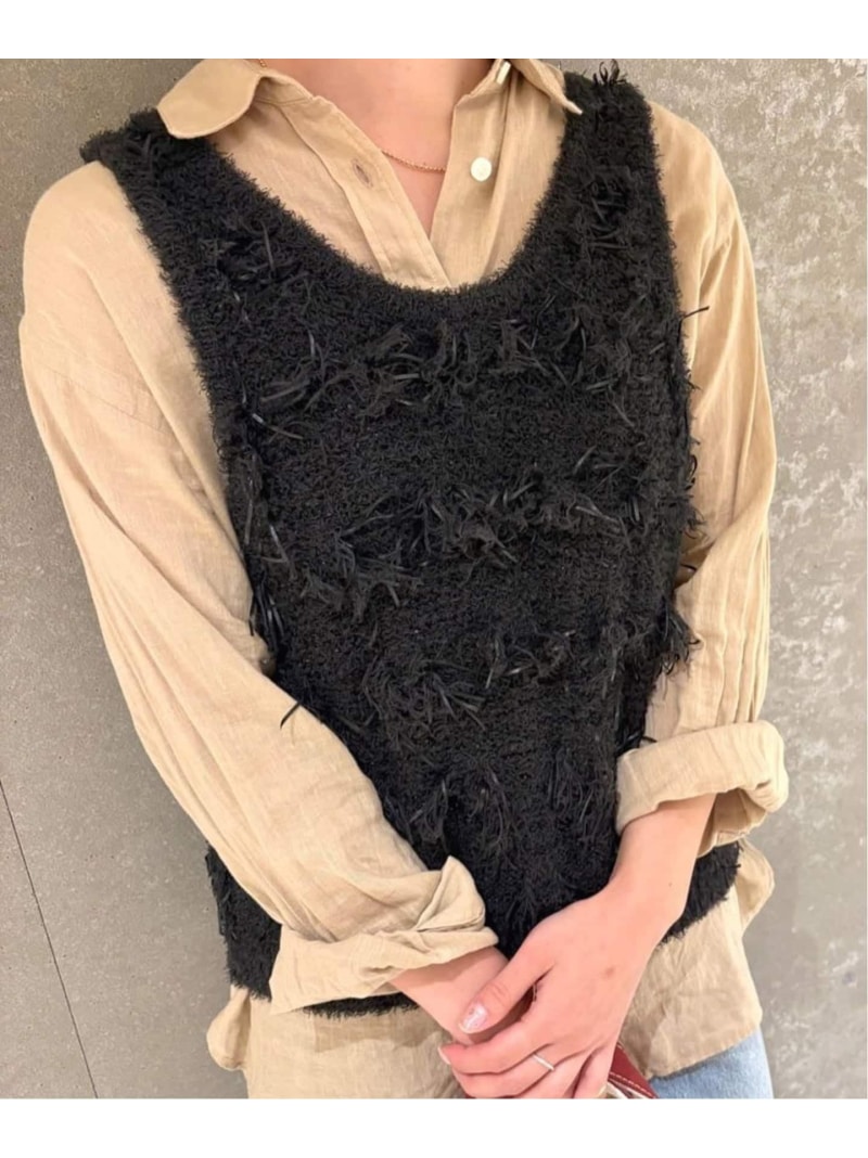 フリンジタンクトップ SLOBE IENA スローブ イエナ トップス ニット ブラック ホワイト【送料無料】[Rakuten Fashion]のサムネイル