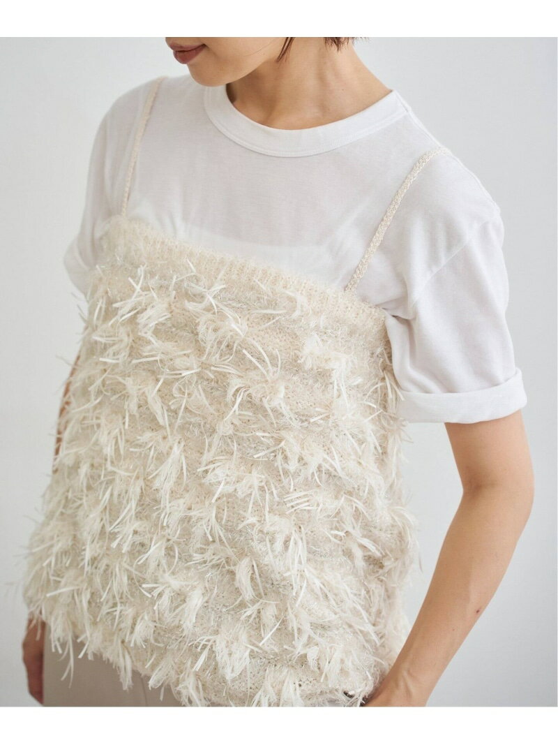 フリンジラメニット IENA イエナ トップス ニット ホワイト【送料無料】[Rakuten Fashion]