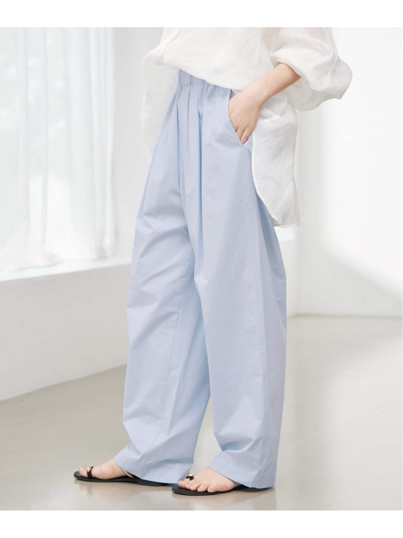 Rakuten - 《WEB限定/追加》撥水タフタタックギャザーイージーパンツ SLOBE IENA スローブ イエナ パンツ その他のパンツ ブラック ブルー ベージュ【送料無料】[Rakuten Fashion]