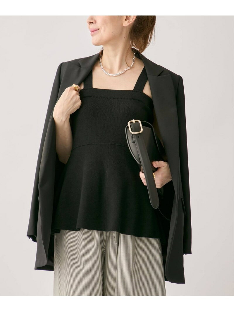 wool knit flare トップス VERMEIL par iena ヴェルメイユ パー イエナ トップス ニット ブラック グレー【送料無料】[Rakuten Fashion]