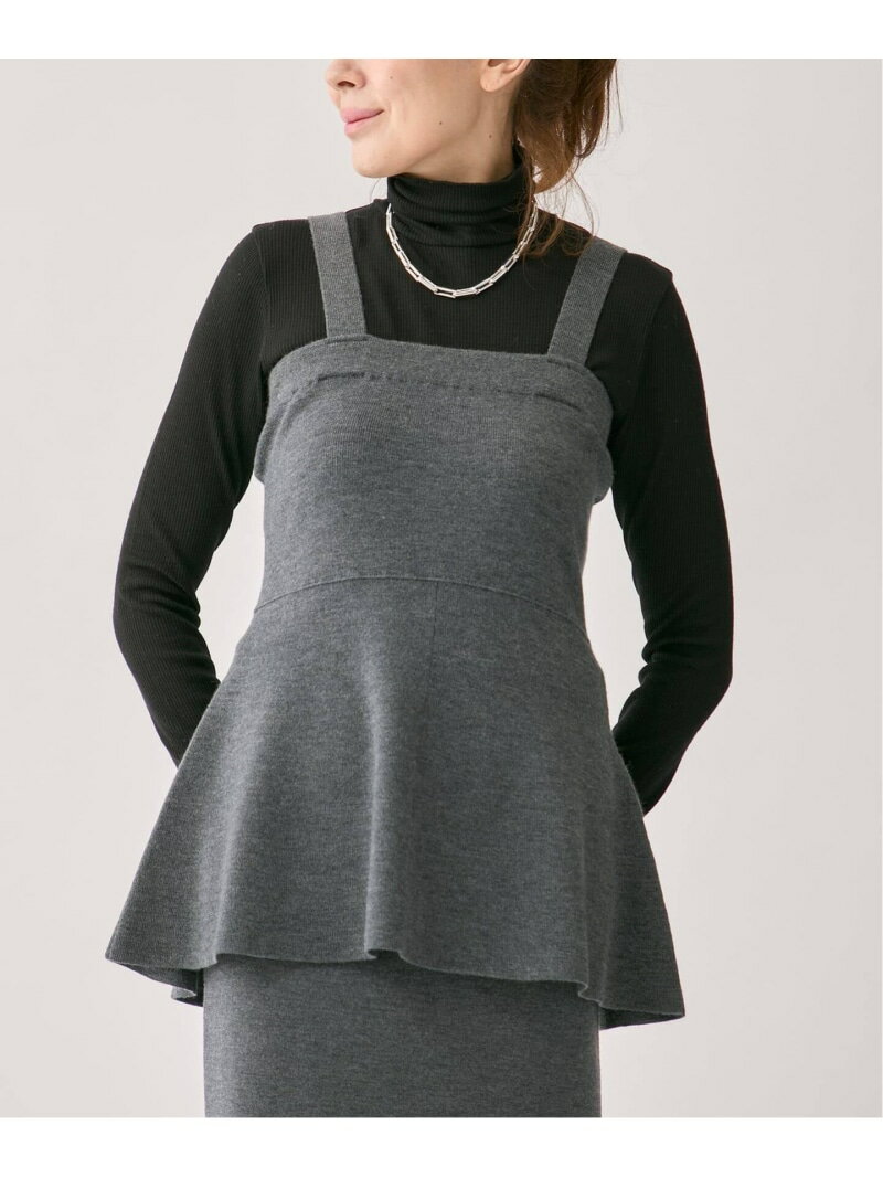 wool knit flare トップス VERMEIL par iena ヴェルメイユ パー イエナ トップス ニット ブラック グレー【送料無料】[Rakuten Fashion]