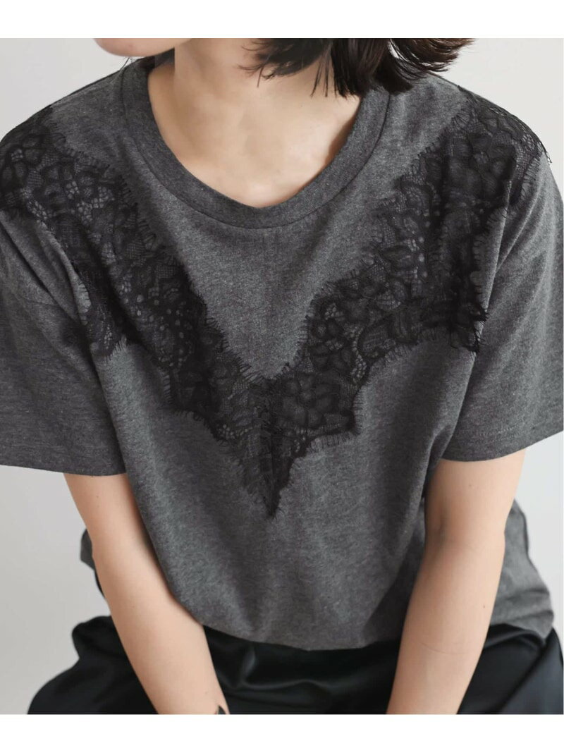 Rakuten - 《予約》アイラッシュレースTシャツ SLOBE IENA スローブ イエナ トップス カットソー・Tシャツ ホワイト グレー【先行予約】*【送料無料】[Rakuten Fashion]