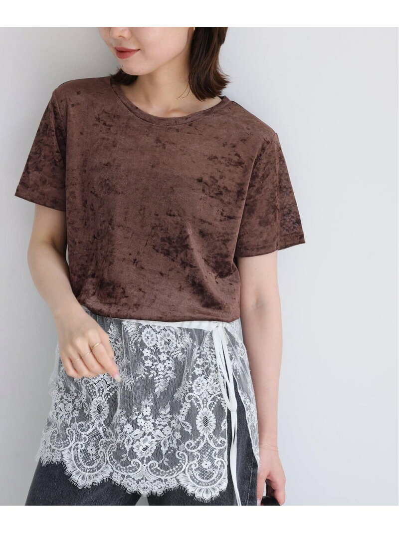 メッシュベロアプルオーバー SLOBE IENA スローブ イエナ トップス カットソー・Tシャツ ベージュ ブラック ブラウン【送料無料】[Rakuten Fashion]