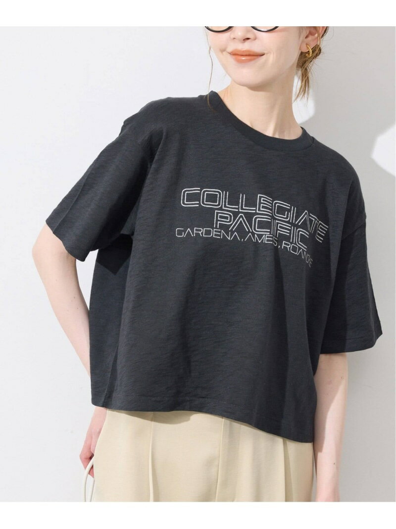 Rakuten - 《追加》Collegiate Pacific SLOBE別注 ショートTシャツ SLOBE IENA スローブ イエナ トップス カットソー・Tシャツ グレー ホワイト ワインレッド【送料無料】[Rakuten Fashion]