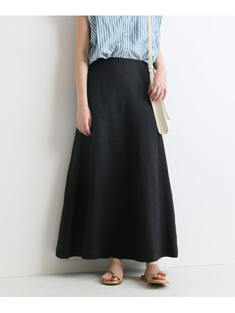 【SALE／50%OFF】ダスティーリネンロングSK SLOBE IENA スローブ イエナ スカート ロング・マキシスカート ブラウン ブラック ベージュ ブルー【RBA_E】【送料無料】[Rakuten Fashion]
