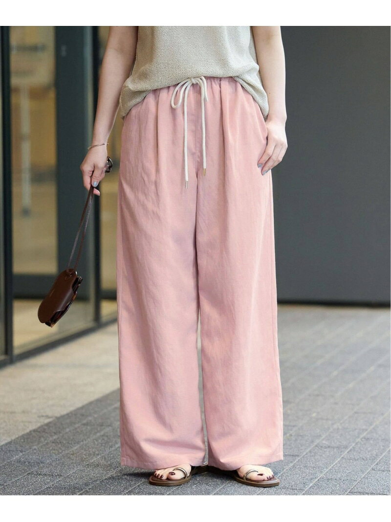 Rakuten - 《追加2/新色あり》ウオッシャブルリネン混イージーパンツ IENA イエナ パンツ その他のパンツ ブラック ピンク レッド ベージュ【送料無料】[Rakuten Fashion]