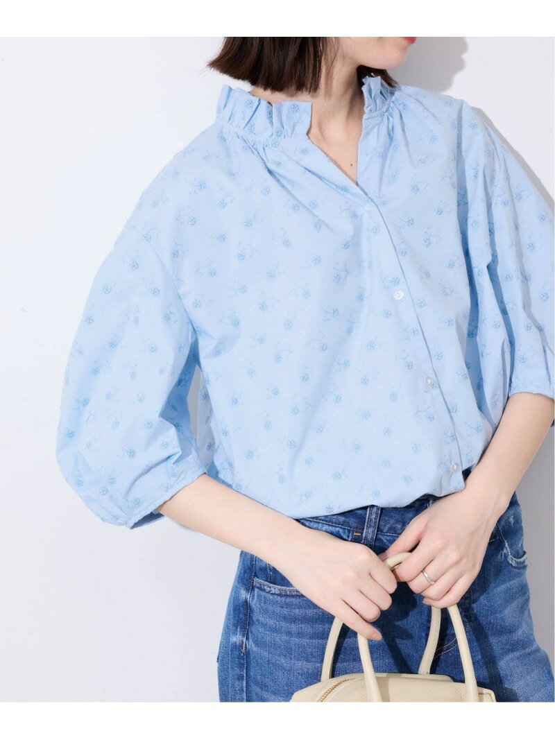 樂天商城 - 《WEB・一部店舗限定》フラワー刺繍5分袖ブラウス SLOBE IENA スローブ イエナ トップス シャツ・ブラウス ピンク ブラック ブルー【送料無料】[Rakuten Fashion]