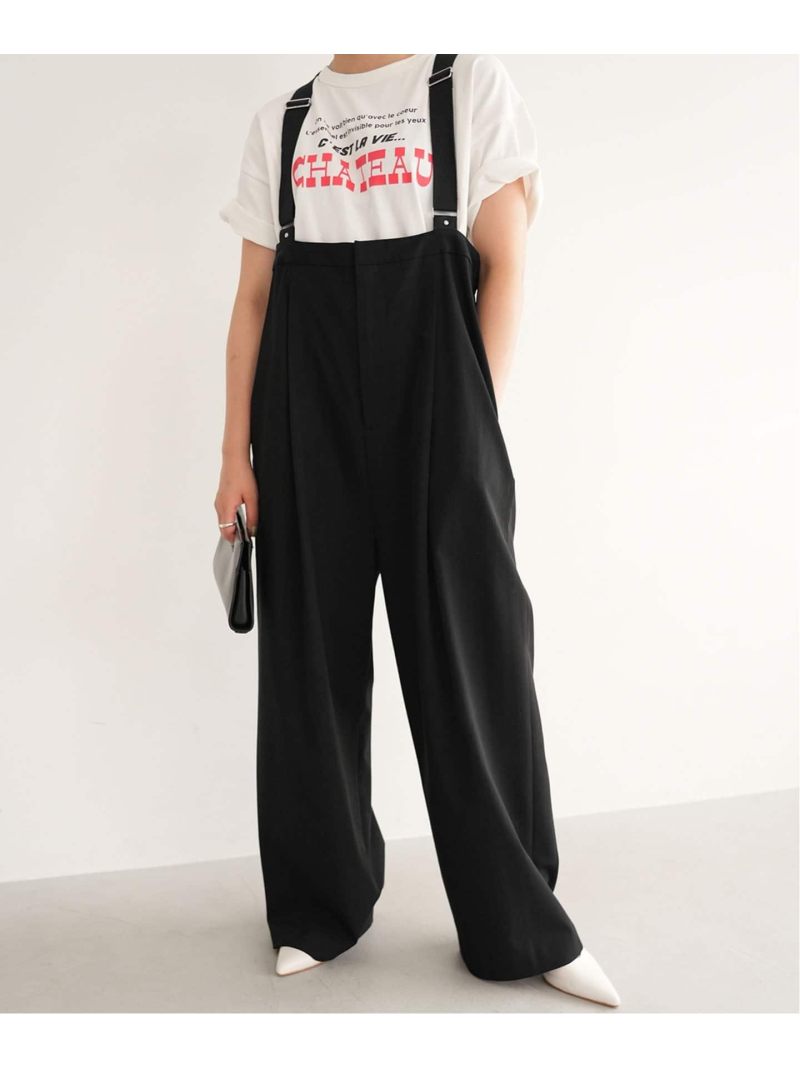 サスペンダーパンツ SLOBE IENA スローブ イエナ オールインワン・オーバーオール オーバーオール・サロペット ブラック ブラウン【送料無料】[Rakuten Fashion]のサムネイル