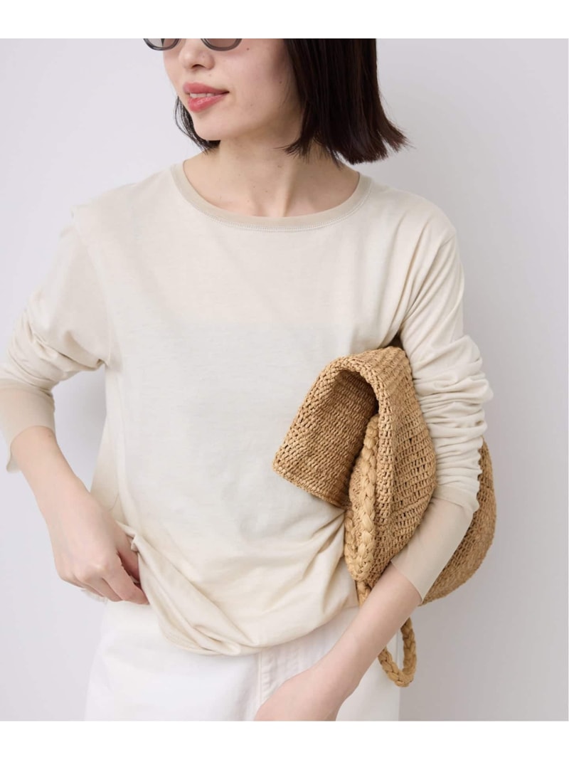 樂天商城 - 《追加6》レイヤードスリーブロンTEE SLOBE IENA スローブ イエナ トップス カットソー・Tシャツ ブラック ベージュ ホワイト【送料無料】[Rakuten Fashion]