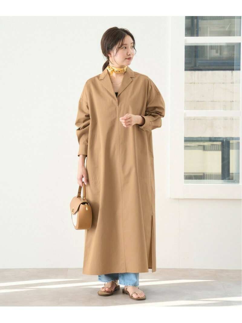 C.トロピカルシャツワンピース IENA イエナ ワンピース・ドレス シャツワンピース ネイビー ベージュ【送料無料】[Rakuten Fashion]