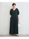 《WEB限定/追加2予約》B. サッカーVネックワンピース IENA イエナ ワンピース・ドレス ワンピース グリーン【先行予約】*【送料無料】[Rakuten...
