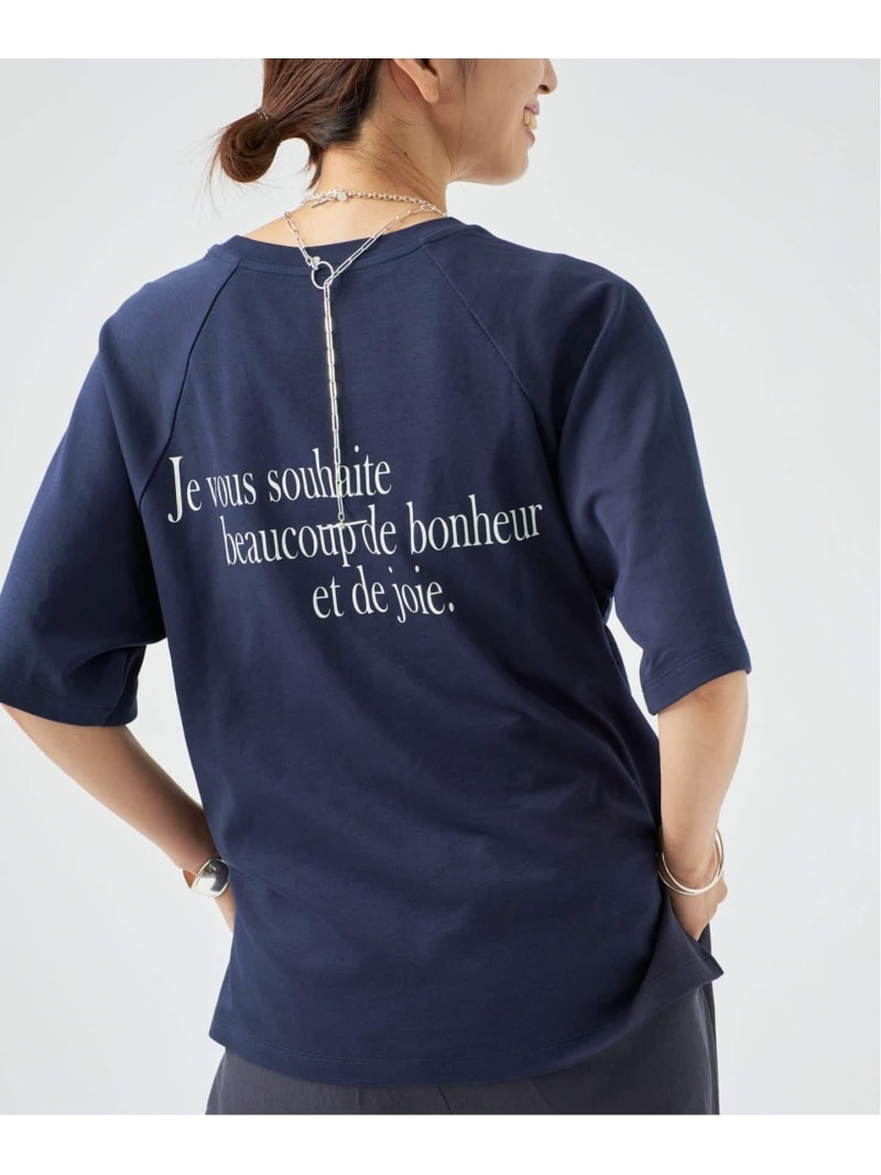 Rakuten - 《予約》BACK PRINT Tシャツ VERMEIL par iena ヴェルメイユ パー イエナ トップス カットソー・Tシャツ ピンク ネイビー【先行予約】*【送料無料】[Rakuten Fashion]