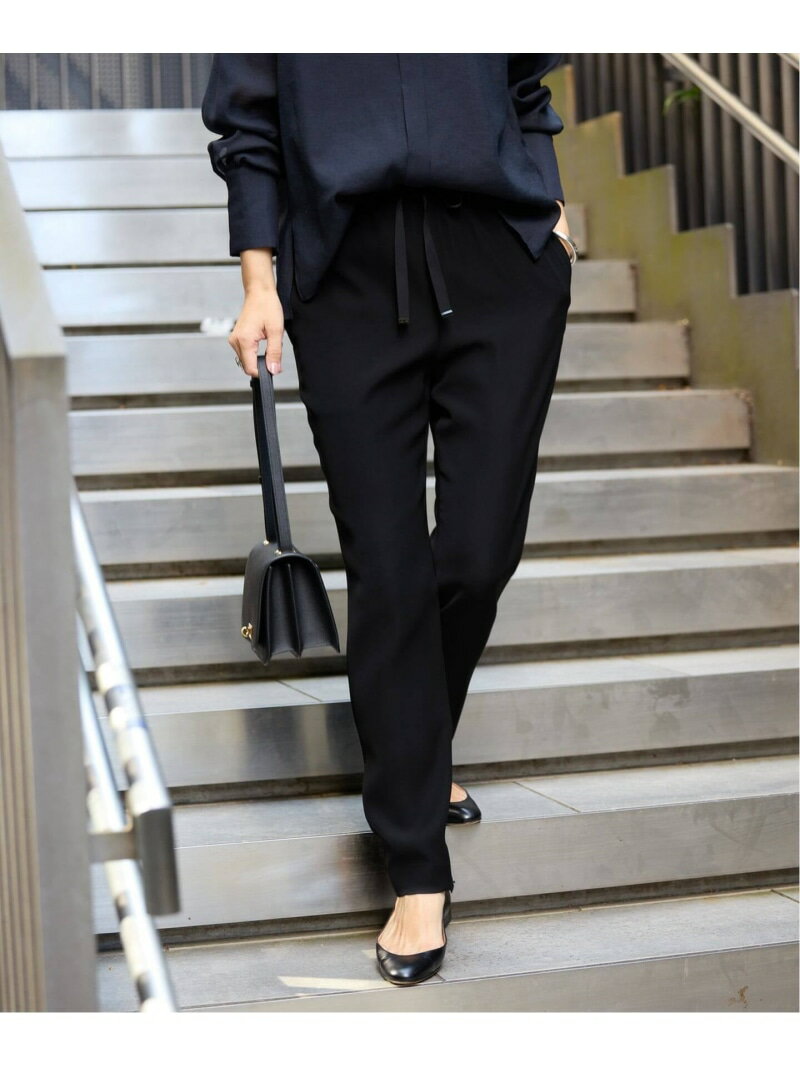 《追加3予約》ツイルストレッチスリムパンツ VERMEIL par iena ヴェルメイユ パー イエナ パンツ スラックス・ドレスパンツ ブラック【先行予約】*【送料無料】[Rakuten Fashion]