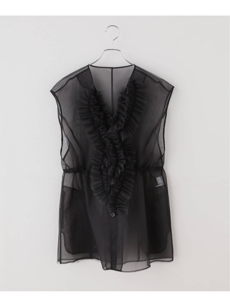 樂天商城 - MARGE/マージ TULLE GILET ジレ 1011-0102-632 IENA イエナ トップス ベスト・ジレ グレー ブラック【送料無料】[Rakuten Fashion]