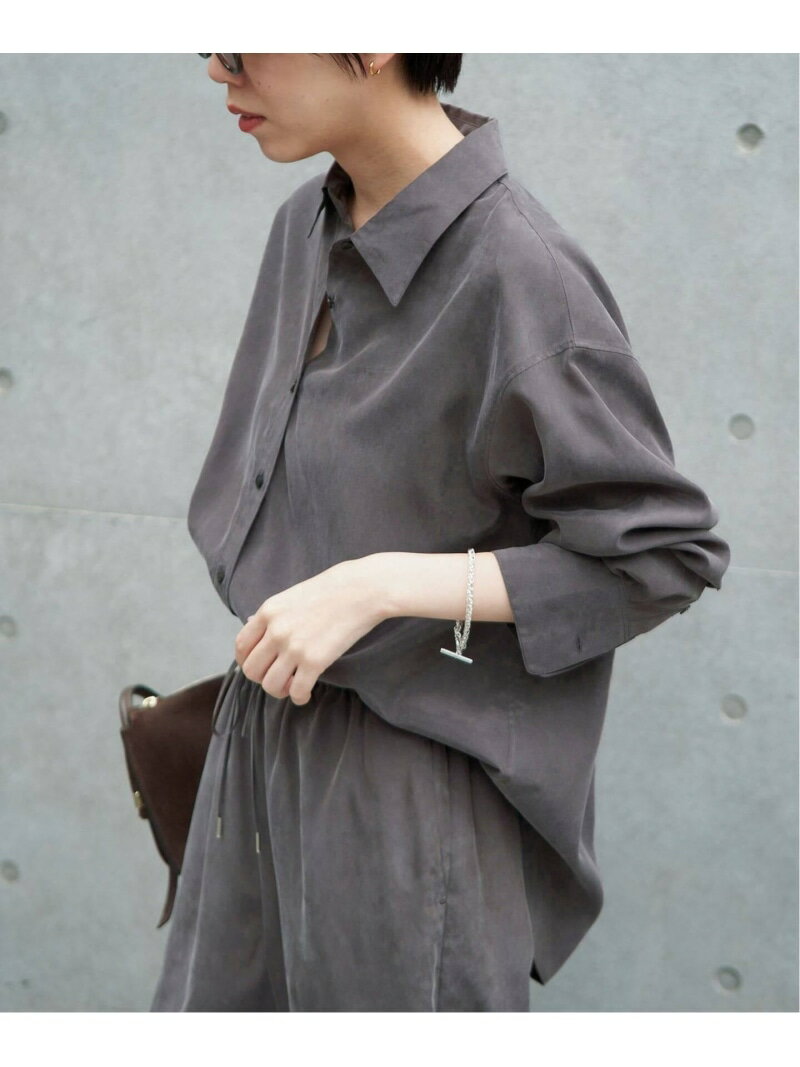 Rakuten - 《予約/手洗い可》フィブリルキュプラミックスシャツ IENA イエナ トップス シャツ・ブラウス カーキグリーン グレー【先行予約】*【送料無料】[Rakuten Fashion]