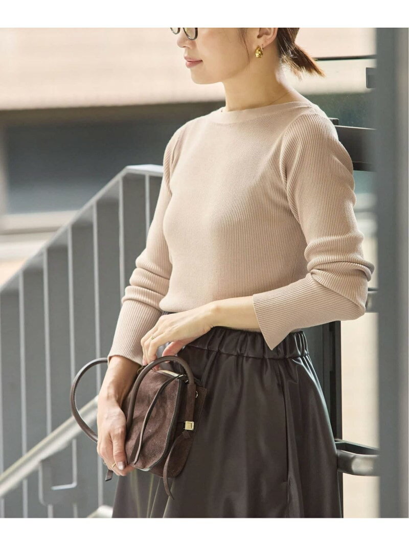 Rakuten - 《予約/手洗い可》ECO SPLASH ボートネックプルオーバー IENA イエナ トップス ニット パープル ブラック ベージュ【先行予約】*【送料無料】[Rakuten Fashion]
