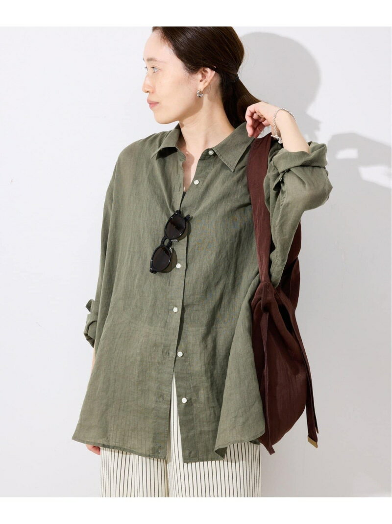 【SALE／30%OFF】リネンコットンカシュクールシャツ SLOBE IENA スローブ イエナ トップス シャツ・ブラウス グレー ブルー カーキグリーン ホワイト【RBA_E】【送料無料】[Rakuten Fashion]のサムネイル