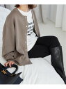 《追加予約》ダブルフェイスジャージースナップカーディガン SLOBE IENA スローブ イエナ トップス カーディガン ブルー カーキグリーン ブラック【先行...