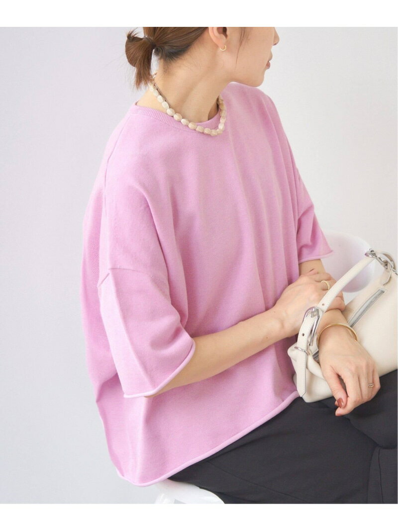 Rakuten - LEVITA コットンハーフスリーブプルオーバー IENA イエナ トップス ニット ホワイト グレー ピンク【送料無料】[Rakuten Fashion]