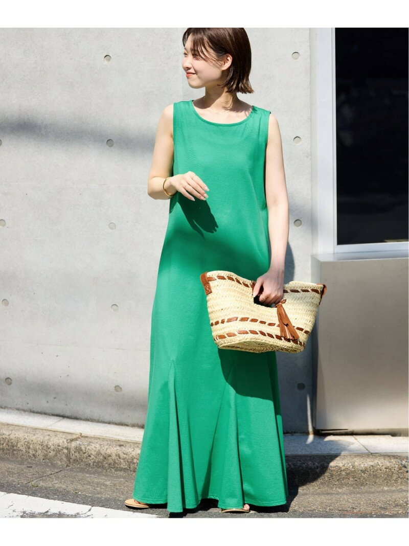 《UVカット/防しわ/接触冷感》ペプラムジャージワンピース SLOBE IENA スローブ イエナ ワンピース・ドレス ワンピース グリーン ブラック【送料無料】[Rakuten Fashion]のサムネイル