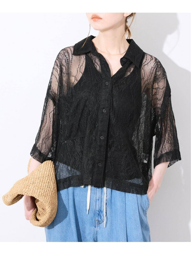 樂天商城 - 《予約》BAGMATI/バグマティ レースシャツ SLOBE IENA スローブ イエナ トップス シャツ・ブラウス ブラック ホワイト【先行予約】*【送料無料】[Rakuten Fashion]