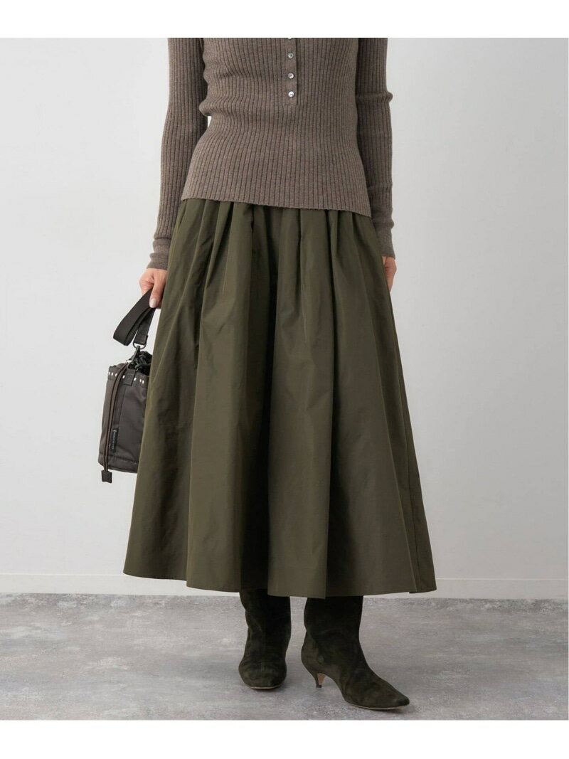 【SALE／30%OFF】《追加》メモリータフタフレアスカート IENA イエナ スカート ロング・マキシスカート ベージュ カーキグリーン ブルー【RBA_E】【送料無料】[Rakuten Fashion]