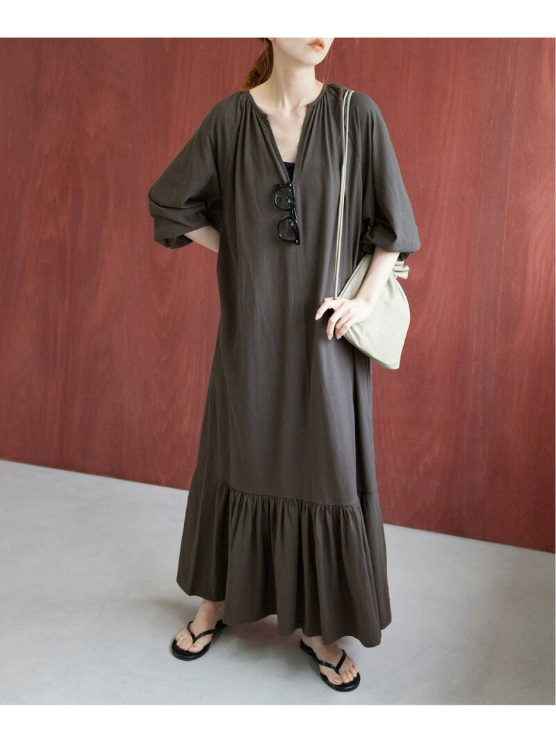 【SALE／30%OFF】強撚天竺ボリュームカフタンワンピース SLOBE IENA スローブ イエナ ワンピース・ドレス ワンピース ブラック ベージュ ピンク【RBA_E】【送料無料】[Rakuten Fashion]のサムネイル