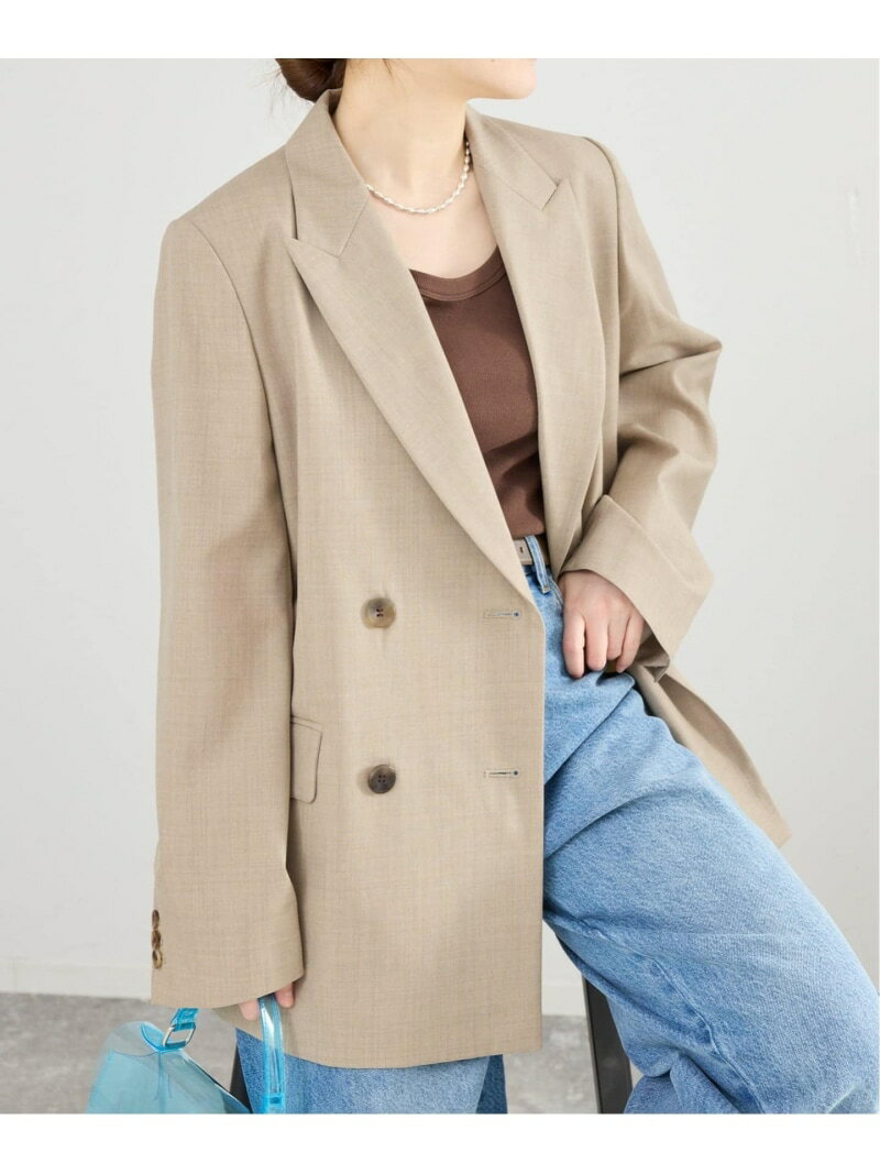 樂天商城 - ツイルダブルブレストジャケット IENA イエナ ジャケット・アウター テーラードジャケット・ブレザー ネイビー ベージュ【送料無料】[Rakuten Fashion]