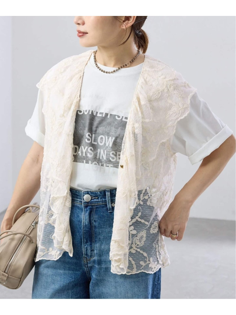 Rakuten - 《新色あり/追加予約》スカラレース ラッフルベスト IENA イエナ トップス ベスト・ジレ ホワイト【先行予約】*【送料無料】[Rakuten Fashion]