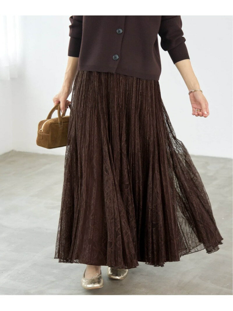 《予約》レースプリーツスカート IENA イエナ スカート その他のスカート ブラウン ベージュ【先行予約】*【送料無料】[Rakuten Fashion]のサムネイル